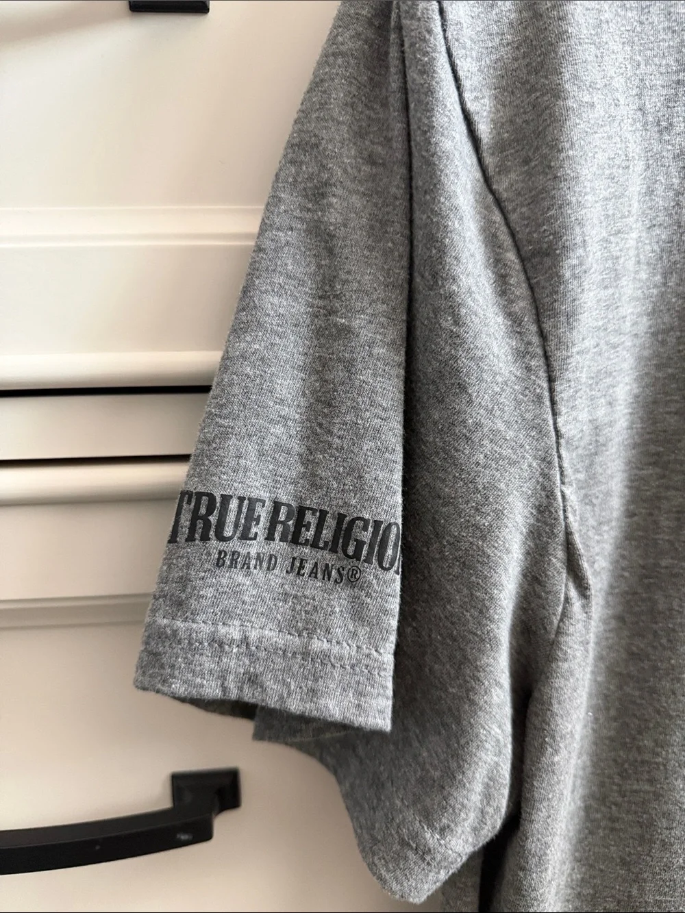 True Religion Men's Crew Neck Tee in Heather Gray
